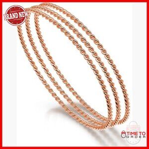 Minimalist 925 Sterling Silver Bangle Bracelet Stackable Set 2MM Thick